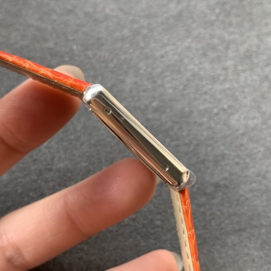 Cartier-Tank Must Small Pink Patterned dial On Brown Leather Strap K11F Quartz