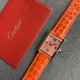 Cartier-Tank Must Small Pink Patterned dial On Brown Leather Strap K11F Quartz