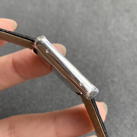 Cartier-Tank Must Small White dial On Black Leather Strap K11F Quartz