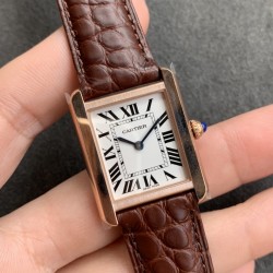 Cartier-Tank Solo 24mm RG/LE White Dial K11F Quartz