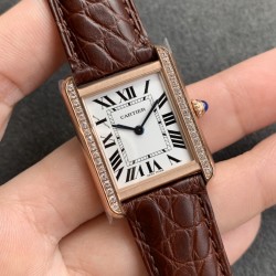 Cartier-Tank Louis 24mm Dia RG/LE Silver Dial K11F Quartz