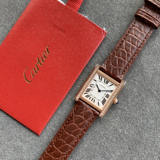 Cartier-Tank Louis 24mm Dia RG/LE Silver Dial K11F Quartz