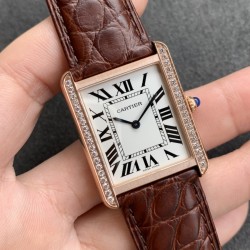Cartier-Tank Louis 27mm Dia RG/LE Silver Dial K11F Quartz