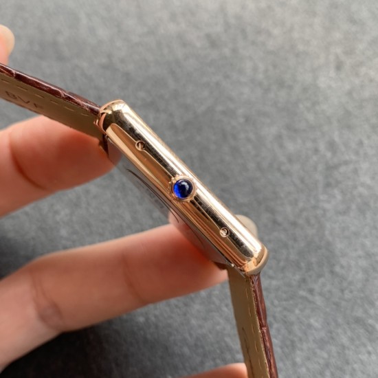 Cartier-Tank Louis 27mm Dia RG/LE Silver Dial K11F Quartz