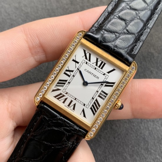 Cartier-Tank Française 27mmmm Dia YG/LE Silver Dial K11F Quartz