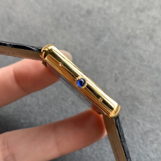 Cartier-Tank Française 27mmmm Dia YG/LE Silver Dial K11F Quartz