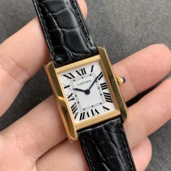 Cartier-Tank Must 24mm YG/LE Silver Dial K11F Quartz
