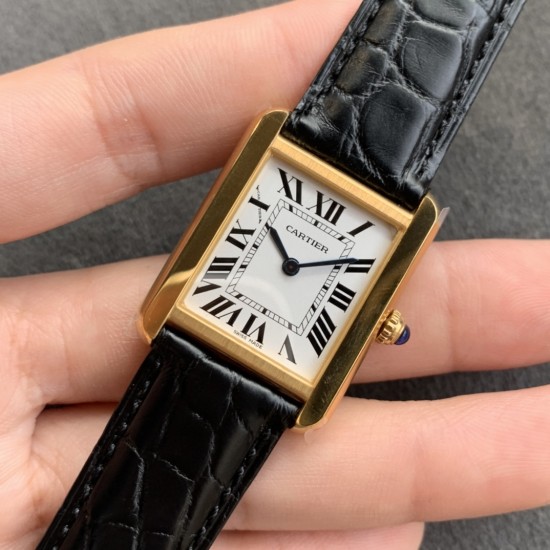 Cartier-Tank Must 24mm YG/LE Silver Dial K11F Quartz