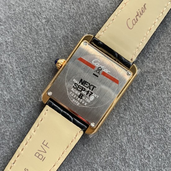 Cartier-Tank Must 24mm YG/LE Silver Dial K11F Quartz