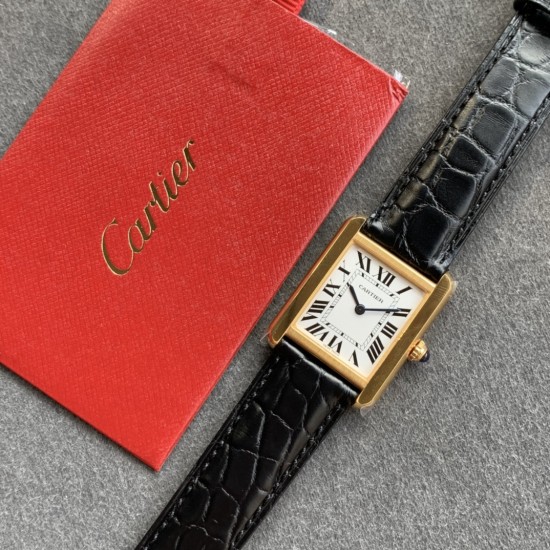 Cartier-Tank Must 24mm YG/LE Silver Dial K11F Quartz