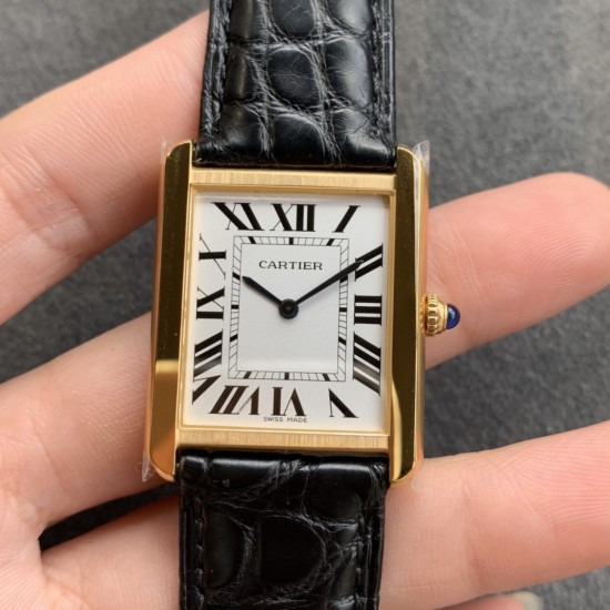 Cartier-Tank Must 27mm YG/LE Silver Dial K11F Quartz