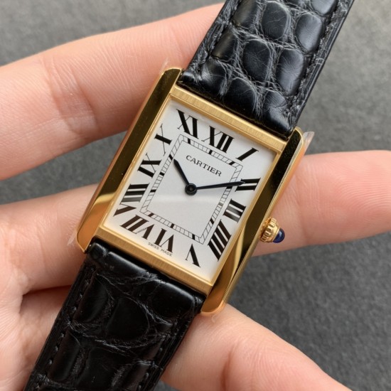 Cartier-Tank Must 27mm YG/LE Silver Dial K11F Quartz