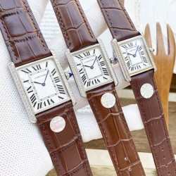 Cartier-Tank Must Dia Black 22/25/31mm SS/LE White Dial K11F Quartz