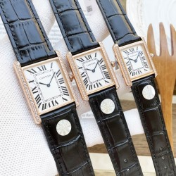 Cartier-Tank Must Dia Black 22/25/31mm SS/LE Rose Gold Dial K11F Quartz