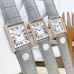 Cartier-Tank Must Dia Black 22/25/31mm SS/LE Rose Gold Dial K11F Quartz