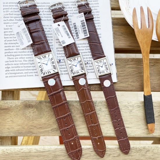 Cartier-Tank Must Dia Black 22/25/31mm SS/LE White Dial K11F Quartz