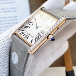 Cartier-Tank Must Dia Black 22/25/31mm SS/LE Rose Gold Dial K11F Quartz