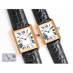 Cartier-Tank Must Black 24mm/27mm RG/LE White Dial 3WF Quartz