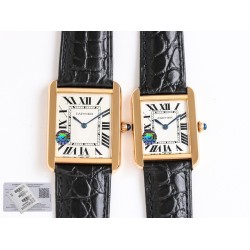 Cartier-Tank Must Black 24mm/27mm RG/LE White Dial 3WF Quartz