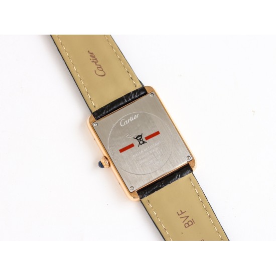 Cartier-Tank Must Black 24mm/27mm RG/LE White Dial 3WF Quartz