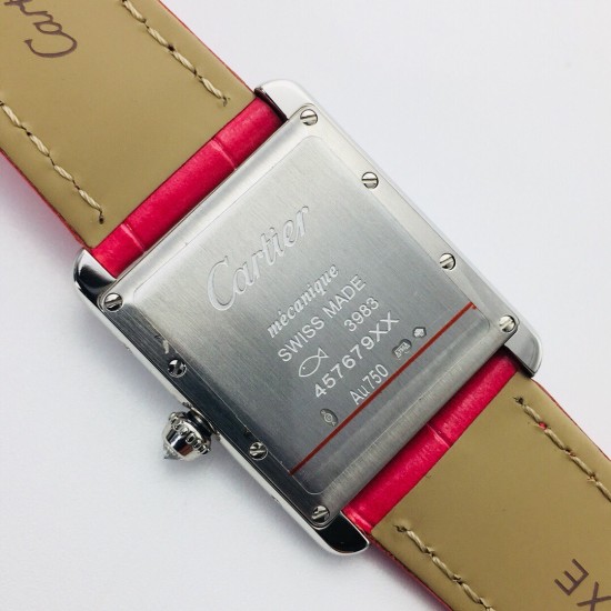 Cartier-Tank Louis 22mm/25.5mm Red Dia SS/LE White Dial VSF Quartz