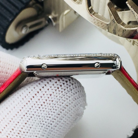 Cartier-Tank Louis 22mm Red Dia SS/LE White Dial VSF Quartz