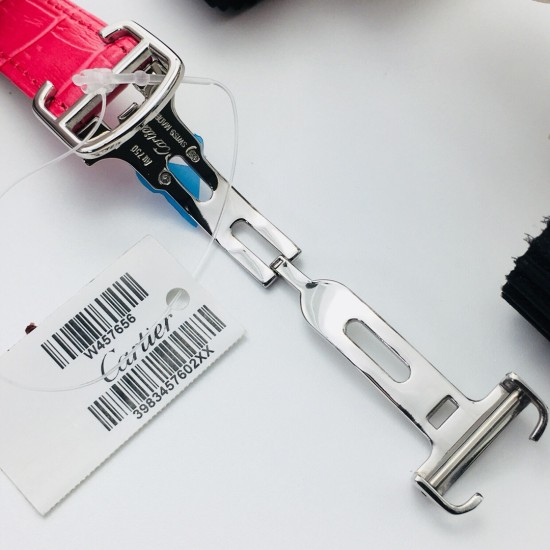 Cartier-Tank Louis 25.5mm Red Dia SS/LE White Dial VSF Quartz