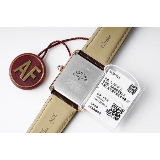 Cartier-Tank Solo 27.4mm RG/LE White Dial AF Quartz