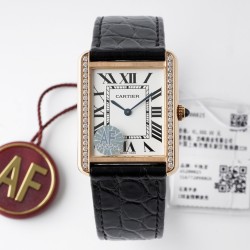 Cartier-Tank Solo Dia 27.4mm RG/LE White Dial AF Quartz