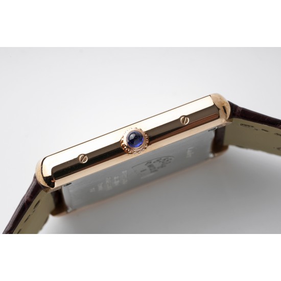 Cartier-Tank Solo Dia 27.4mm RG/LE White Dial AF Quartz