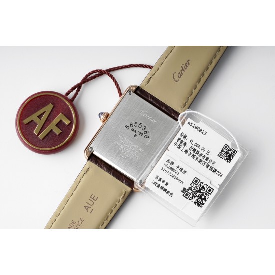 Cartier-Tank Solo Dia 27.4mm RG/LE White Dial AF Quartz