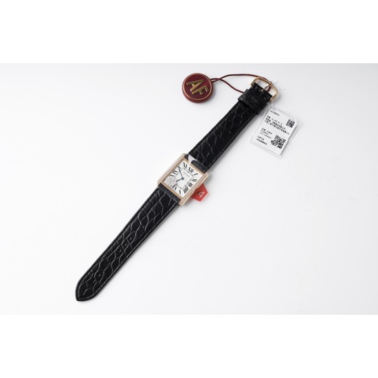 Cartier-Tank Solo Dia 27.4mm RG/LE White Dial AF Quartz