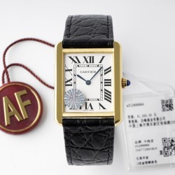 Cartier-Tank Solo 24.4mm YG/LE White Dial AF Quartz