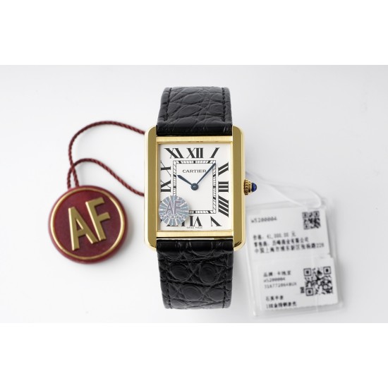 Cartier-Tank Solo 24.4mm YG/LE White Dial AF Quartz
