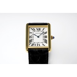 Cartier-Tank Solo 24.4mm YG/LE White Dial AF Quartz