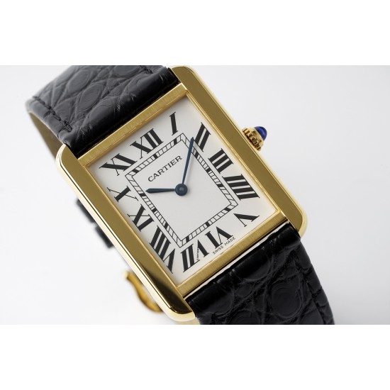 Cartier-Tank Solo 24.4mm YG/LE White Dial AF Quartz