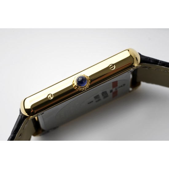 Cartier-Tank Solo 24.4mm YG/LE White Dial AF Quartz