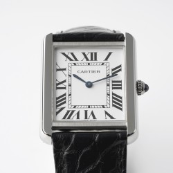 Cartier-Tank Solo 24.4mm O SS/LE White Dial AF Quartz