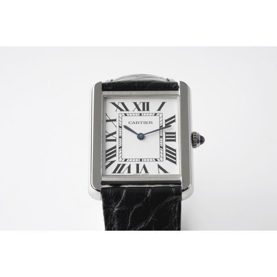 Cartier-Tank Solo 24.4mm O SS/LE White Dial AF Quartz