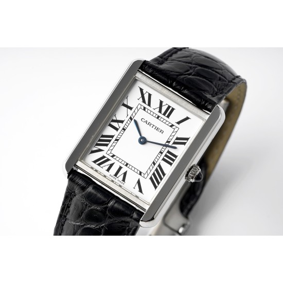 Cartier-Tank Solo 24.4mm O SS/LE White Dial AF Quartz