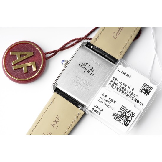 Cartier-Tank Solo 24.4mm O SS/LE White Dial AF Quartz