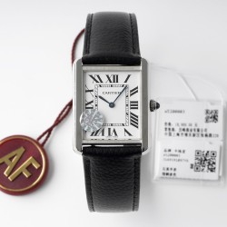 Cartier-Tank Solo 24.4mm White Dial on Lychee Grain Leather AF Quartz