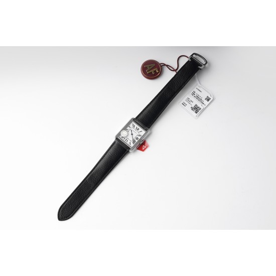 Cartier-Tank Solo 24.4mm White Dial on Lychee Grain Leather AF Quartz