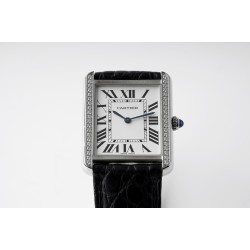 Cartier-Tank Solo 24.4mm Dia SS/LE White Dial AF Quartz