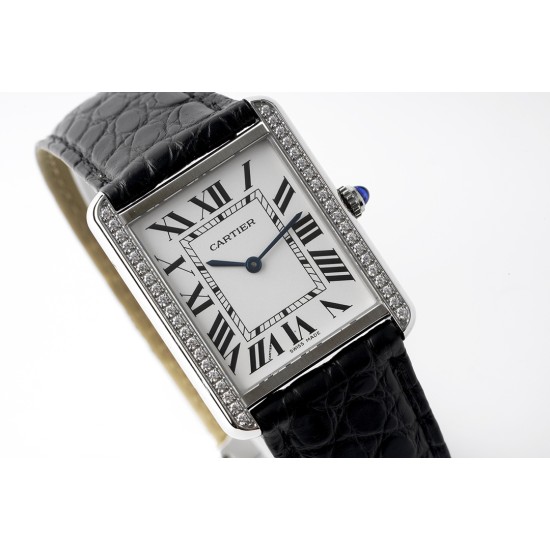 Cartier-Tank Solo 24.4mm Dia SS/LE White Dial AF Quartz