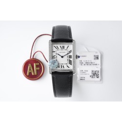 Cartier-Tank Solo 27.4mm White Dial on Lychee Grain Leather AF Quartz