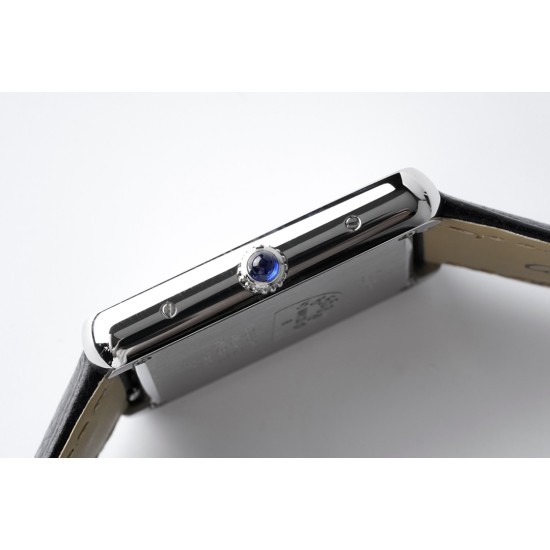 Cartier-Tank Solo 27.4mm White Dial on Lychee Grain Leather AF Quartz