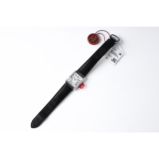 Cartier-Tank Solo 27.4mm White Dial on Lychee Grain Leather AF Quartz