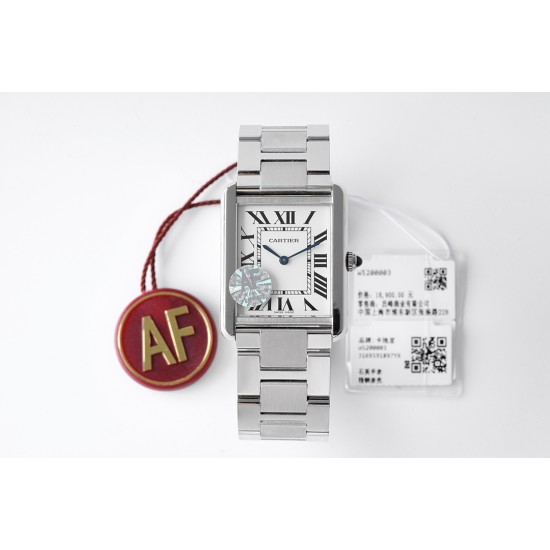 Cartier-Tank Solo 27.4mm SS/SS White Dial AF Quartz