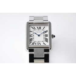 Cartier-Tank Solo 27.4mm SS/SS White Dial AF Quartz